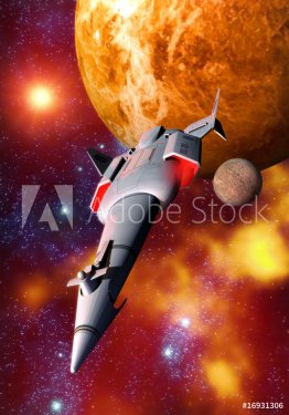spaceship and planet - 900462382