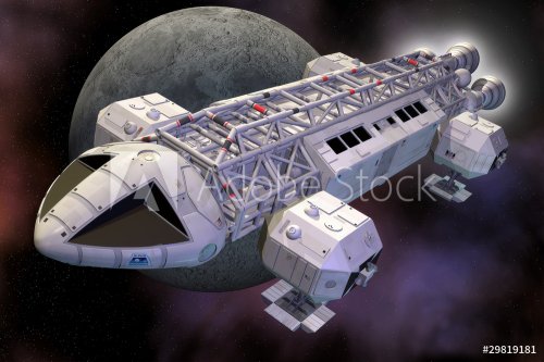 spaceship eagle and moon