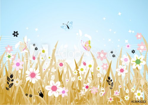 Spring meadow beautiful - 900459892