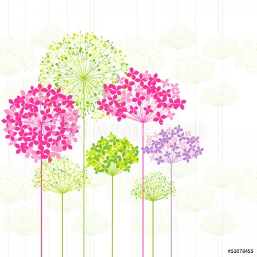 Springtime Colorful Flower on Dandelion Background