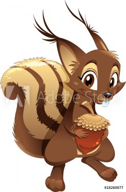 Squirrel, funny cartoon character. - 900455761