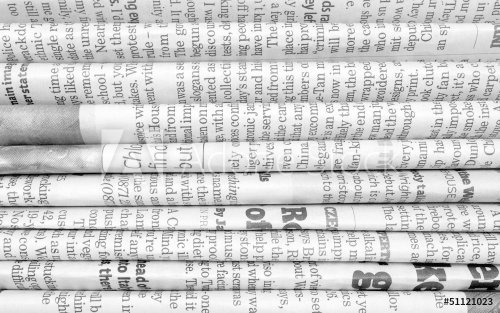 Stack of newspapers in black and white - 901145652