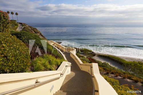 Stairs down to the ocean in Dana Point - 901148776