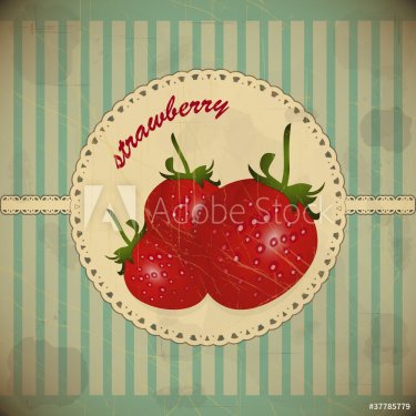 strawberry vintage card - 900587082