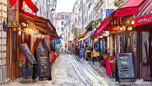 Street in paris - illustration - 901146676