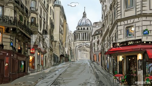 Street in paris - illustration - 901146678