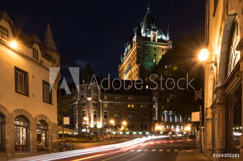 Streets of old Quebec city near Fairmont Le Chateau Frontenac. Canada - 901154583