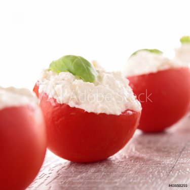 stuffed tomato with cheese and basil - 900623258