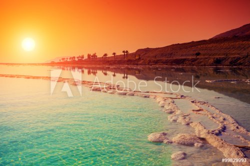Sunrise over Dead Sea. - 901149128