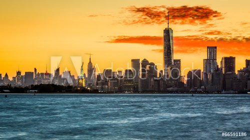 Sunrise over the Manhattan island