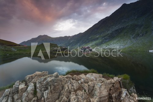 Sunset at Balea Lake in Fagaras Mountain - Carpathians - 901145341