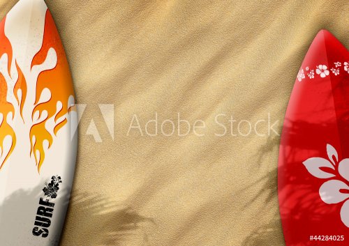 surfboards on sand - 900801885