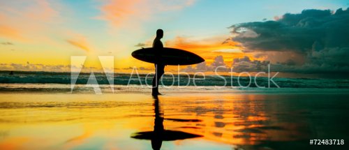 Surfer with board