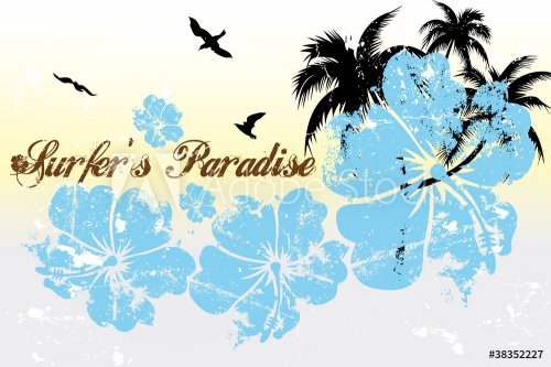 Surfers's Paradise - Retro vintage poster - 900590597