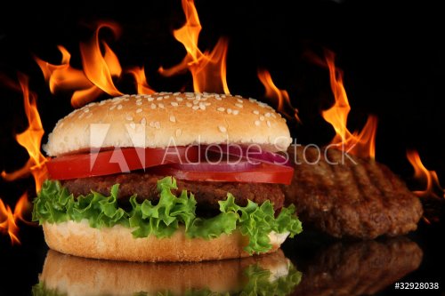 Tasty spicy hamburger