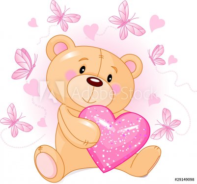 Teddy Bear with love heart - 900497863