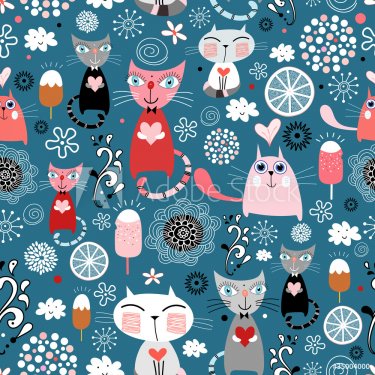 texture of the cats with hearts - 900458718
