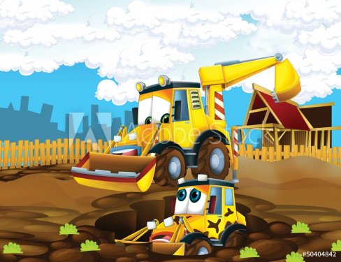 The cartoon digger - illustration for the children - 901138965