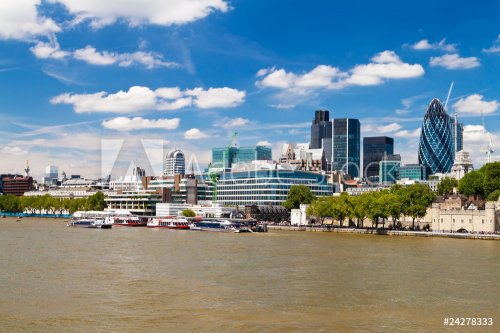The City of London skyline in a summer day