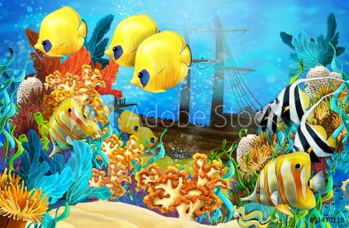 The coral reef - illustration for the children - 901148313