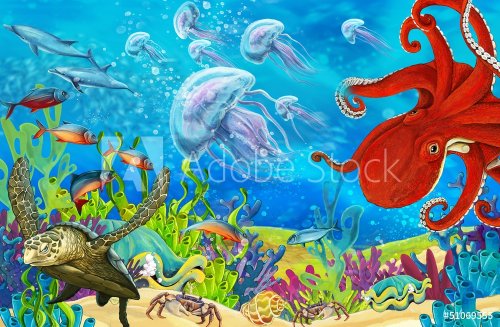 The coral reef - illustration for the children - 901148316