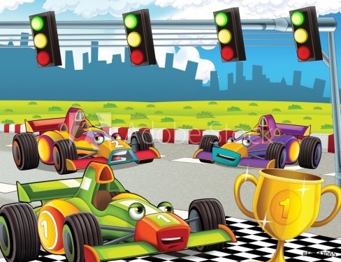 The formula race - super car - illustration for the children