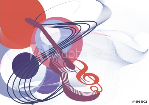 The guitar and a treble clef - 901146422