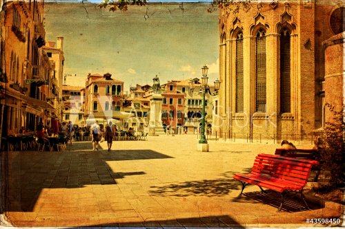 The Venetian square - old paper - old card