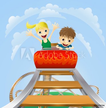 Thrilling roller coaster ride - 900868399