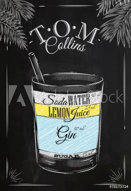 Tom Collins cocktail chalk - 901143883