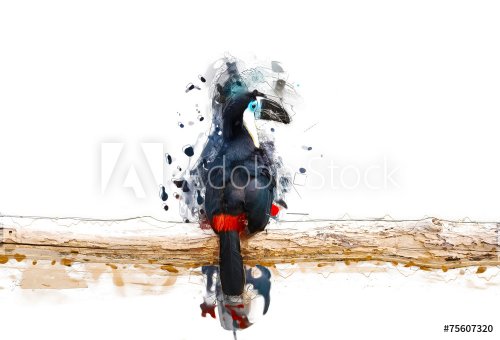 Toucan on the branch, abstract animal concept - 901153390