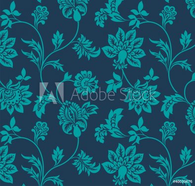 traditional floral pattern, textile design, royal India - 901140869