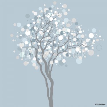 Tree with light bubbles in branches