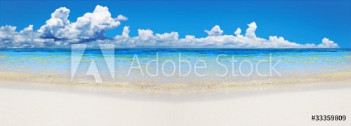 Tropical beach with copy space for text
