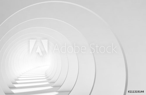 Tunnel with glowing end, 3d illustration - 901151247