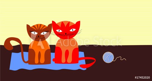 Two cartoon cats - 900511315