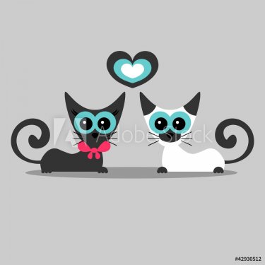 Two cute cats valentine card