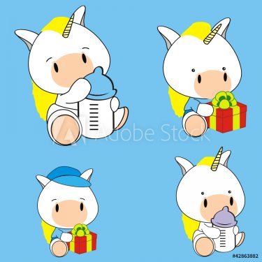 unicorn baby cartoon set - 900498963