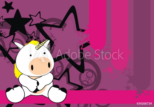 unicorn baby cartoon sit background