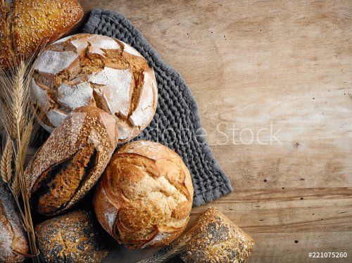 various freshly baked bread