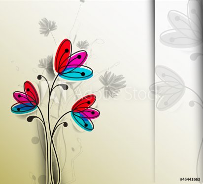Vector artistic floral background - 900738972