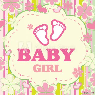 Vector background for a baby girl - 900547436