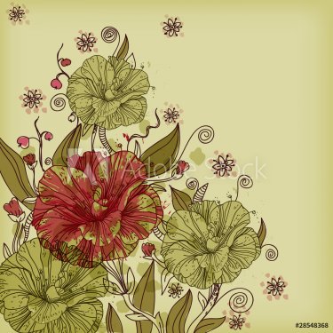 vector background with    a flavor of  fantasy  flowers - 900511201