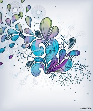 vector background with   hand drawn fantasy plants - 900511229
