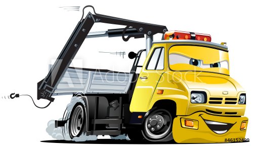 Vector Cartoon Tow Truck - 901141450