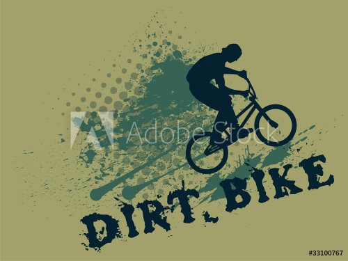 Vector illustration of a biker silhouette on grunge background - 900485253
