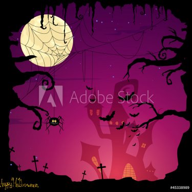 Vector Illustration of a Halloween Background - 900954344