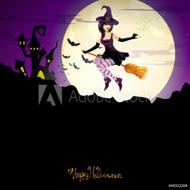 Vector illustration of a halloween witch - 900954357