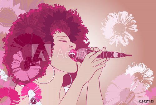 Vector illustration of a jazz singer - 901144138