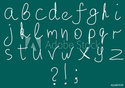 Vector illustration of sketch alphabet on blackboard - 900452511